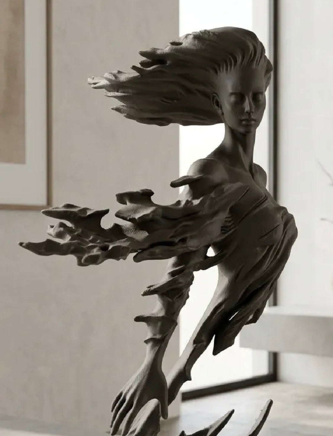Dissolving Figure Sculpture | Dark Bronze Finish