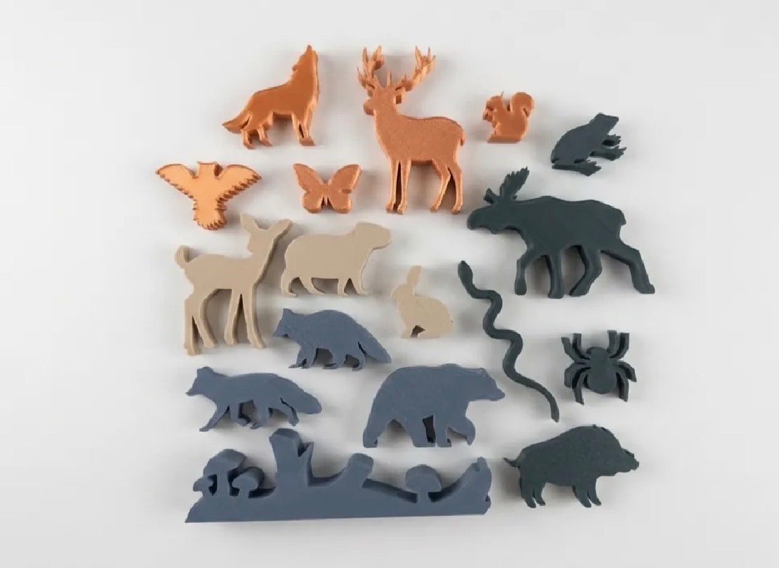Woodland Animal Stacking Puzzle | 3D Printed Balancing Game