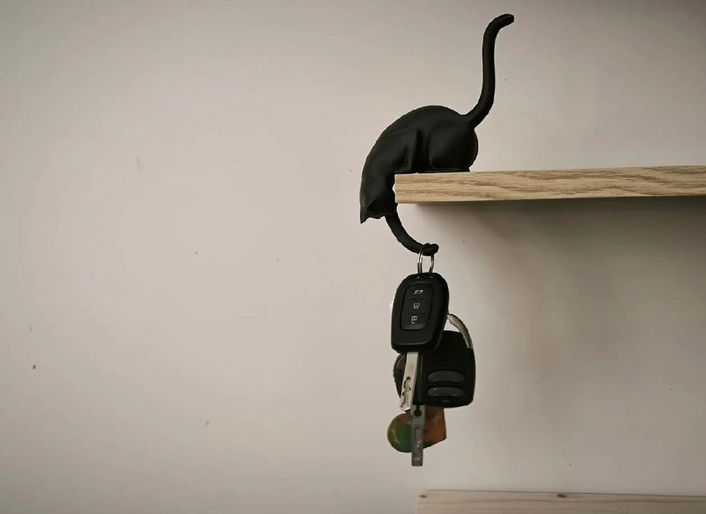 Shelf Cat Hook | 3D Printed Cat Hanging on Shelf with or Without Lantern