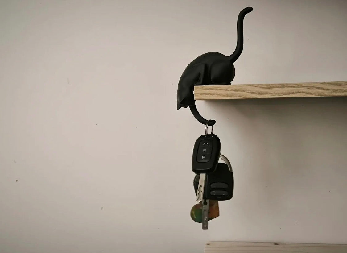 Shelf Cat Hook | 3D Printed Cat Hanging on Shelf with or Without Lantern
