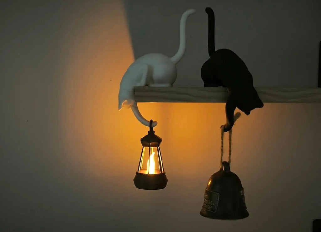 Shelf Cat Hook | 3D Printed Cat Hanging on Shelf with or Without Lantern