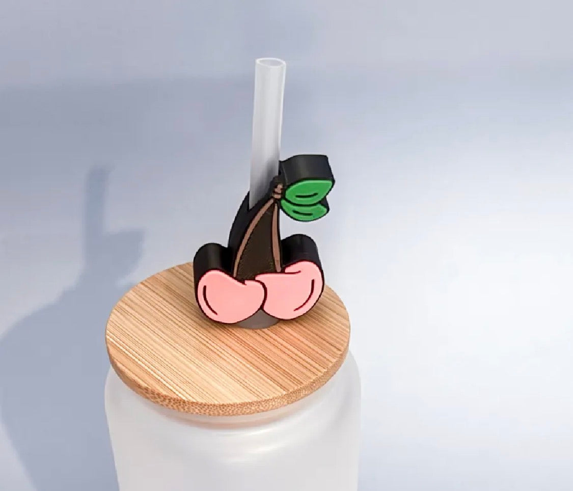Cherry Straw Topper, Stanley cups