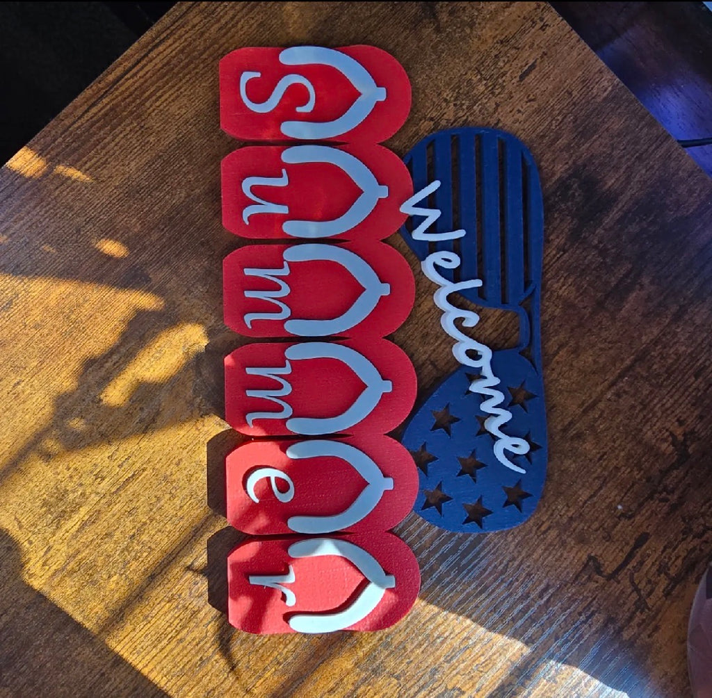 Welcome Summer Flip Flop Sign Set
