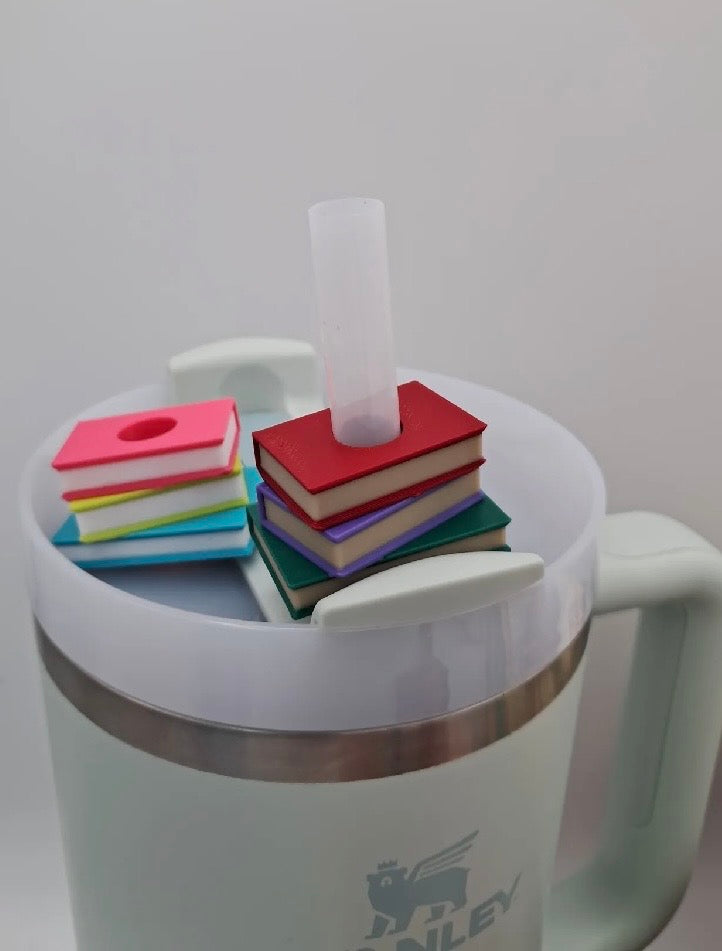 Stacked Books Straw Topper