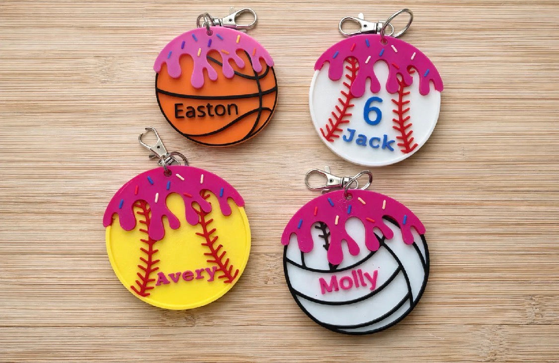Customizable Sports Drip Keychain
