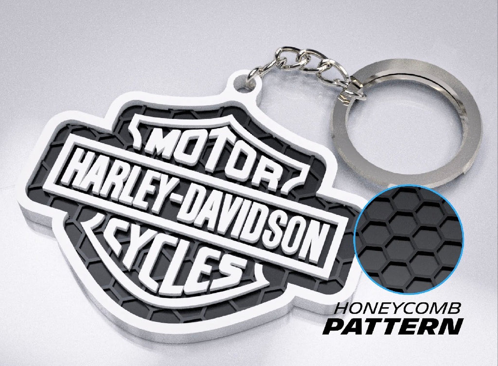 Motorcycle Bar & Shield Keychain, Harley Davidson
