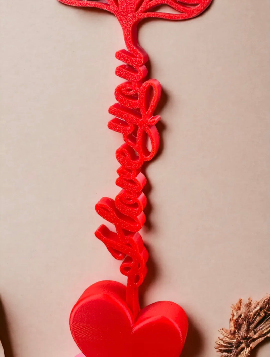 I Love You Rose with Heart Stand