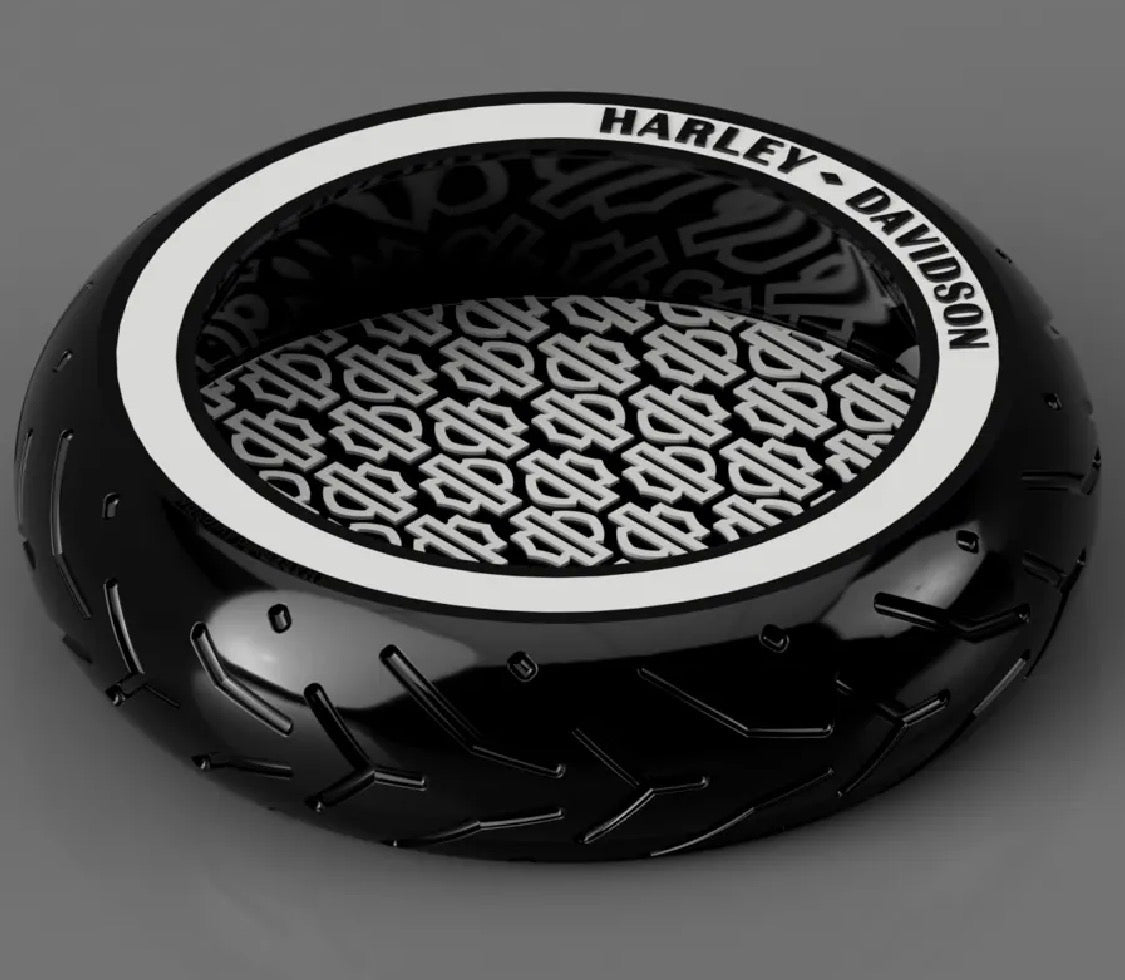 Motorcycle Tire Catch-All Dish, Harley Davidson