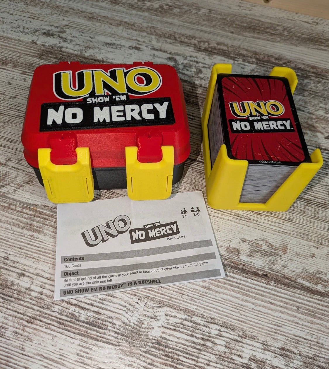 3D Printed Card Game Case with Tray Insert, UNO No Mercy