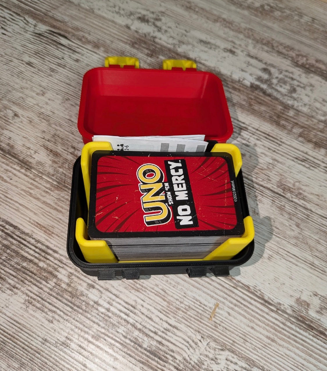 3D Printed Card Game Case with Tray Insert, UNO No Mercy