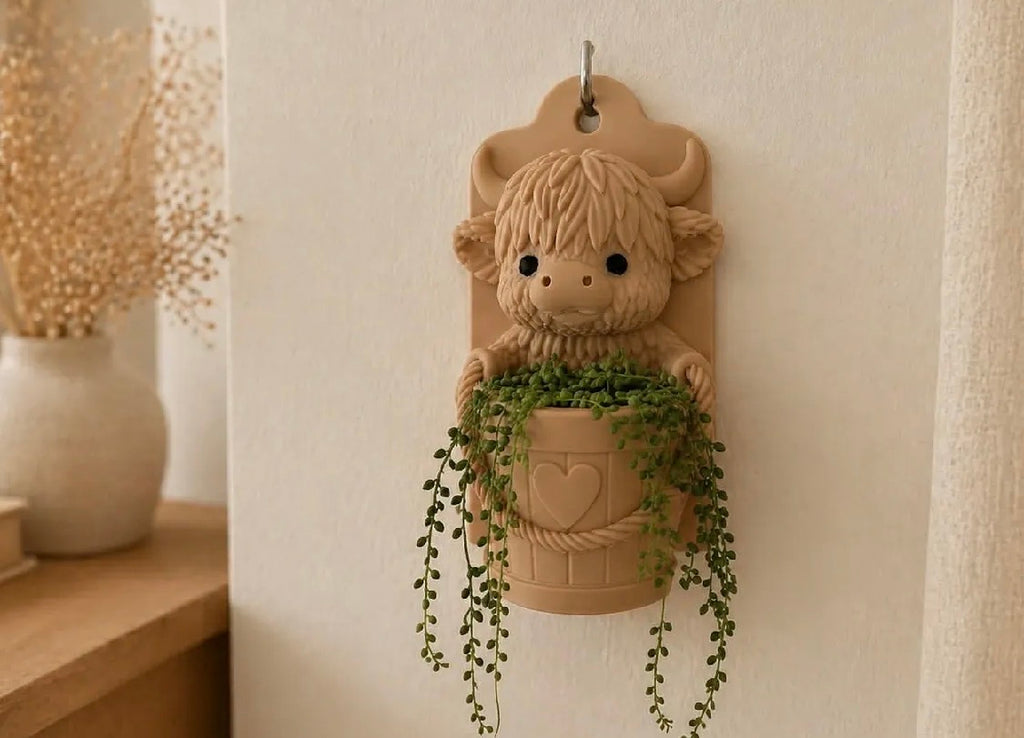 Highland Cow Wall Planter