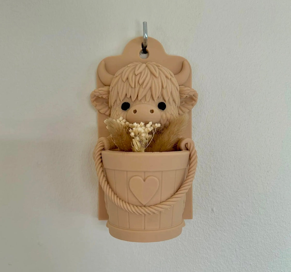 Highland Cow Wall Planter