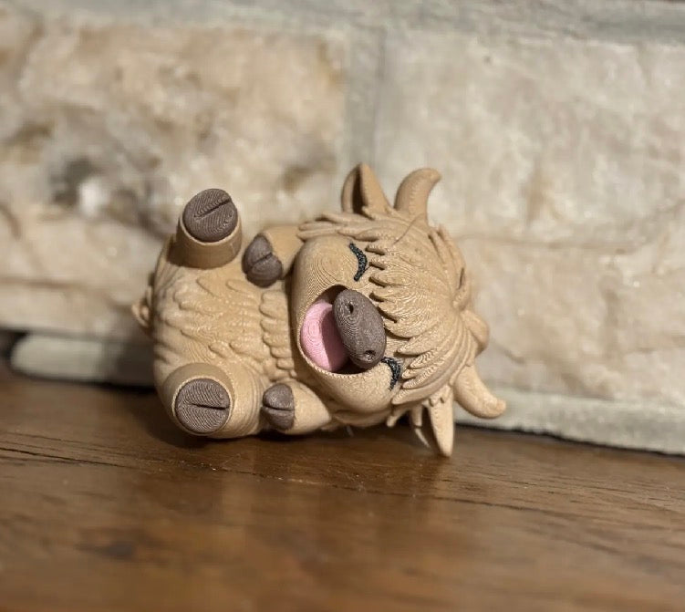 3D Printed Laughing Highland Cow Figurine