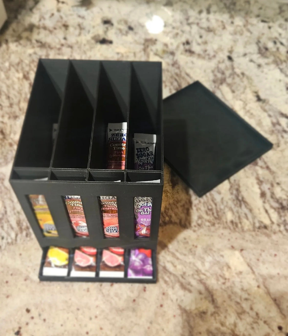 3D Printed Drink Mix Packet Dispenser with Lid