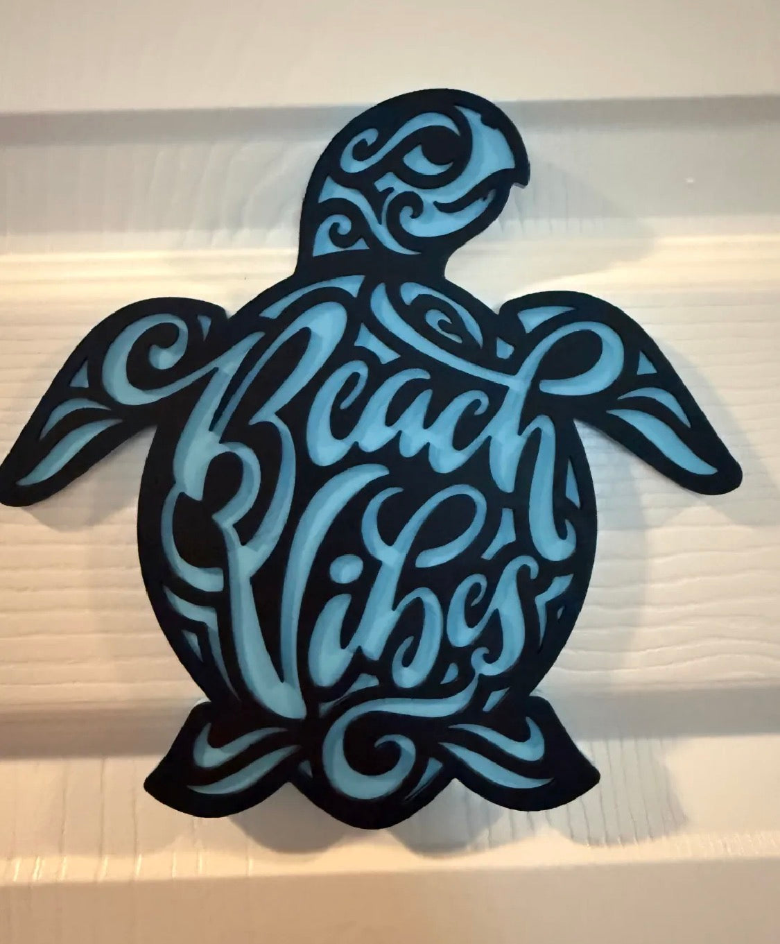 3D Printed Beach Vibes Sea Turtle Wall Art