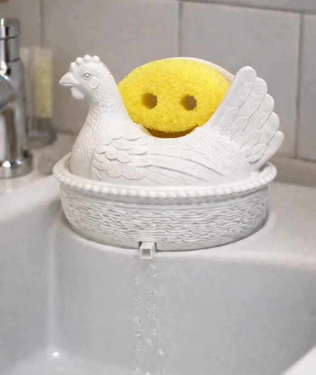 3D Printed Chicken Sponge Holder with Draining Nest