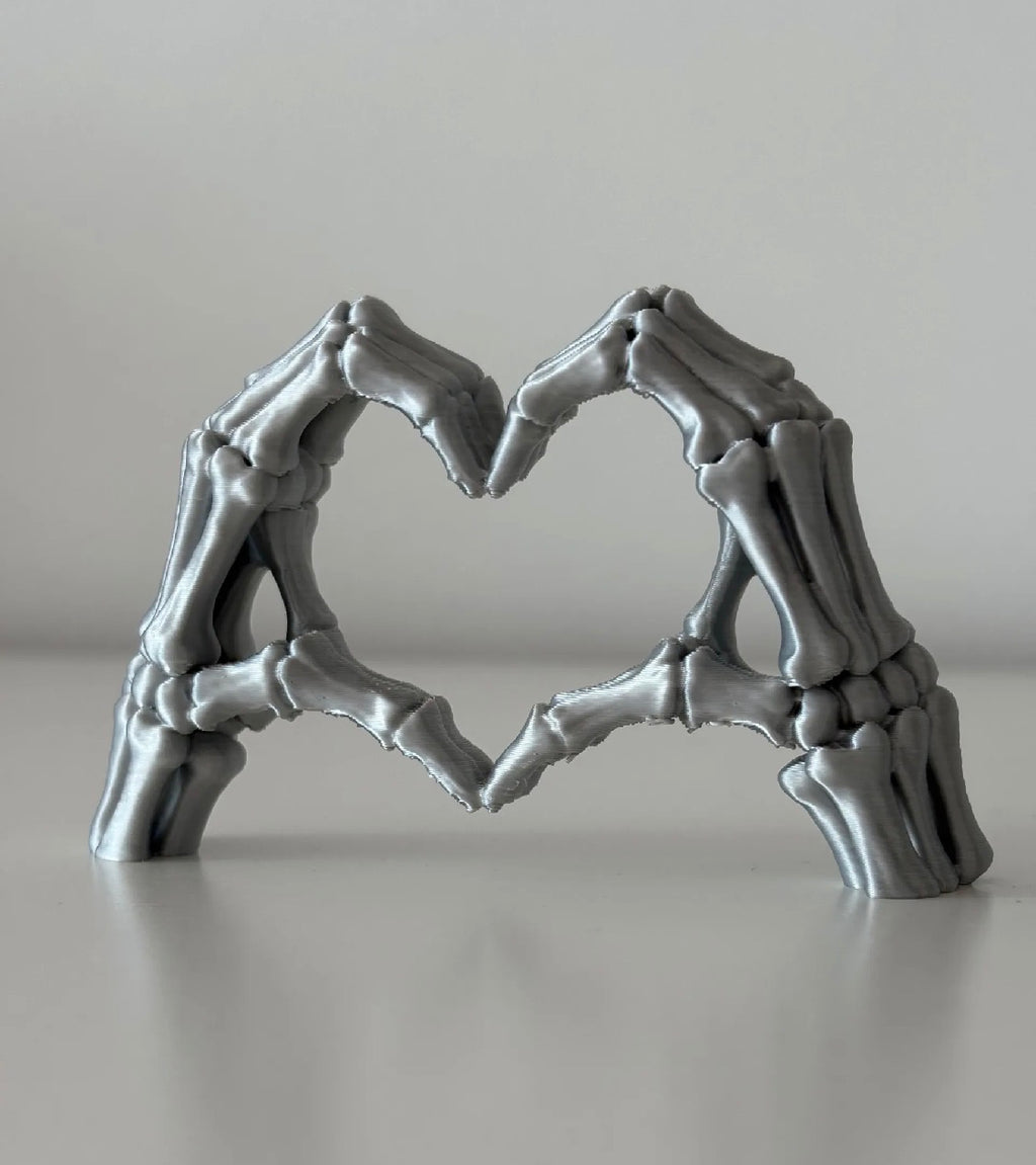 3D Printed Skeleton Heart Hands Figurine