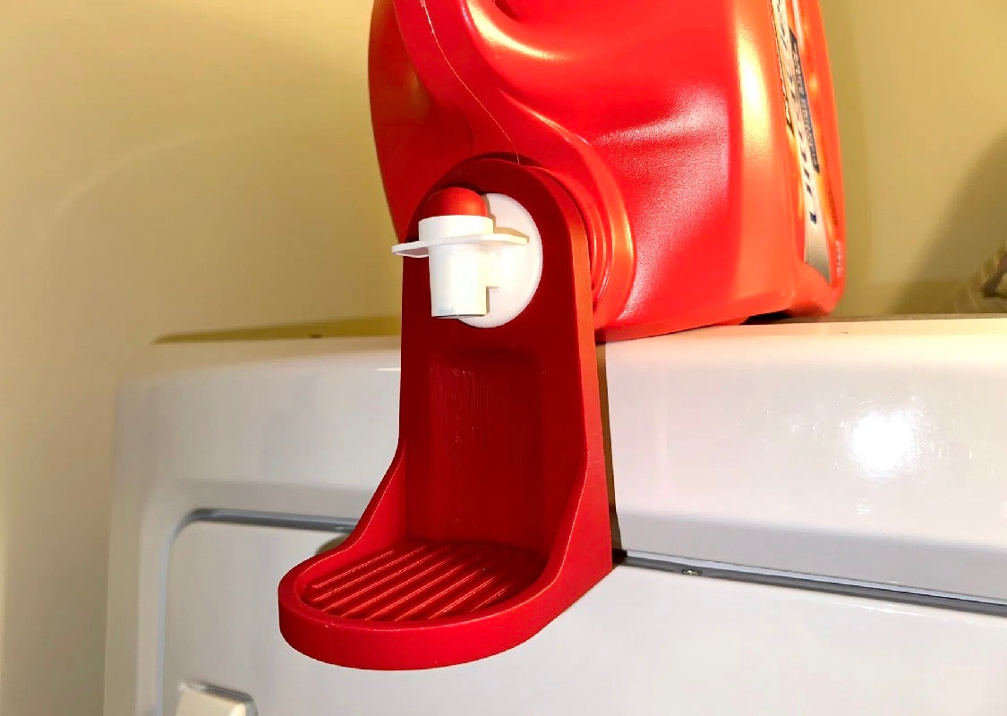 3D Printed Laundry Detergent Drip Catcher with Cup Holder