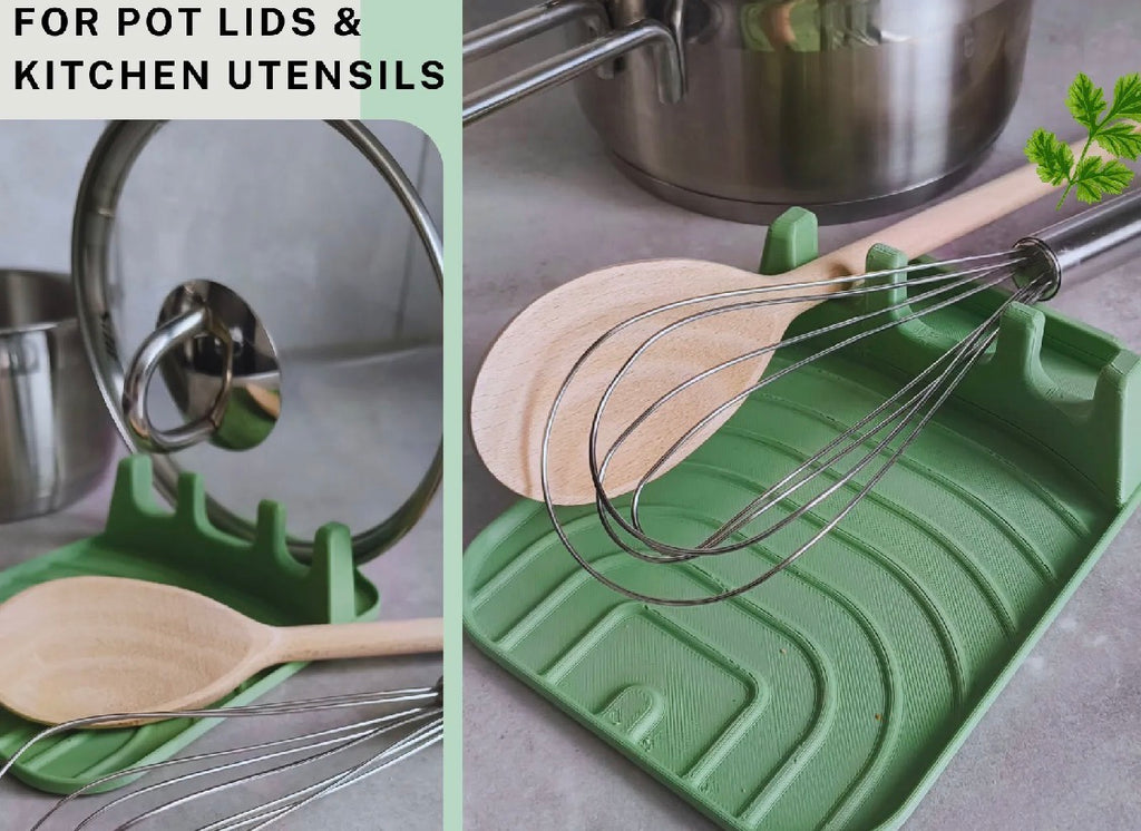 3D Printed Pot Lid & Kitchen Utensil Rest with Drip Tray