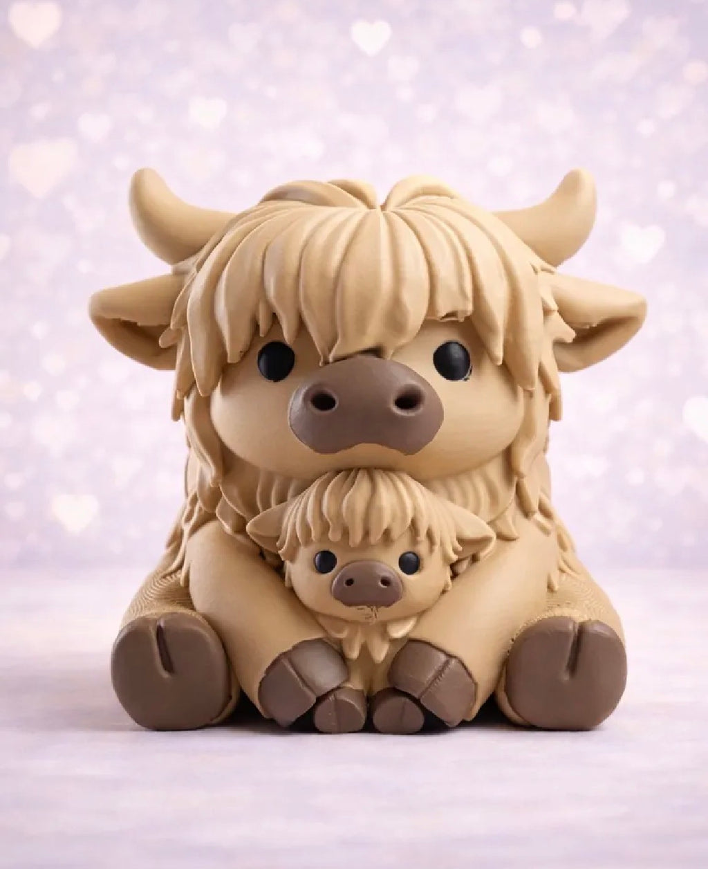 Mama & Baby Highland Cow Figurine