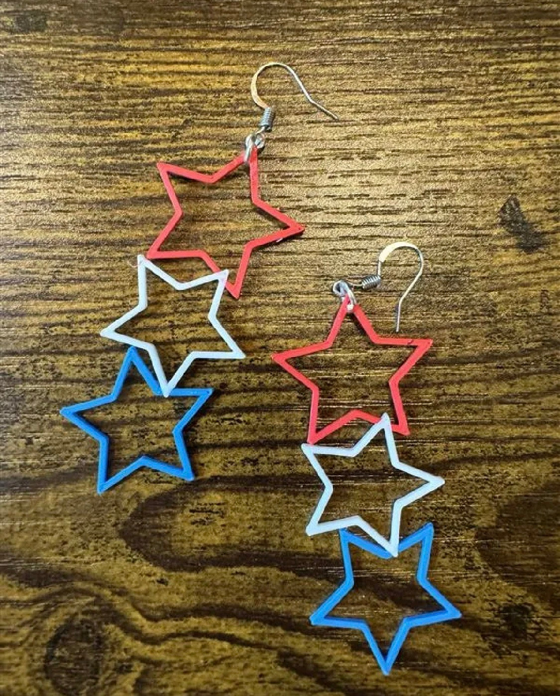 Red White and Blue Star Earrings
