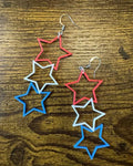 Red White and Blue Star Earrings