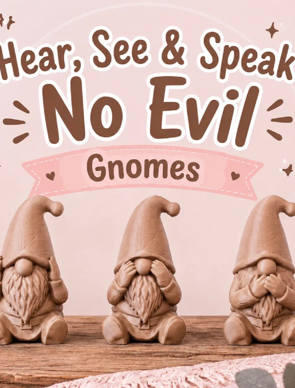 Hear, See & Speak No Evil Gnomes — Set of 3