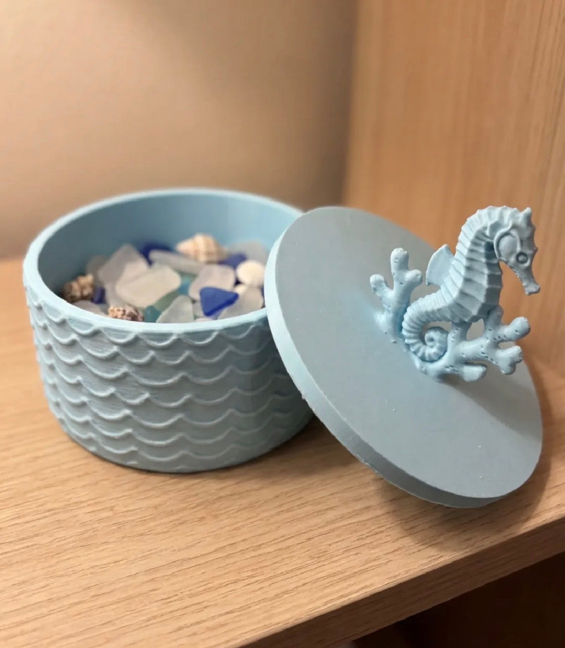Seahorse Trinket & Jewelry Bowl with Lid