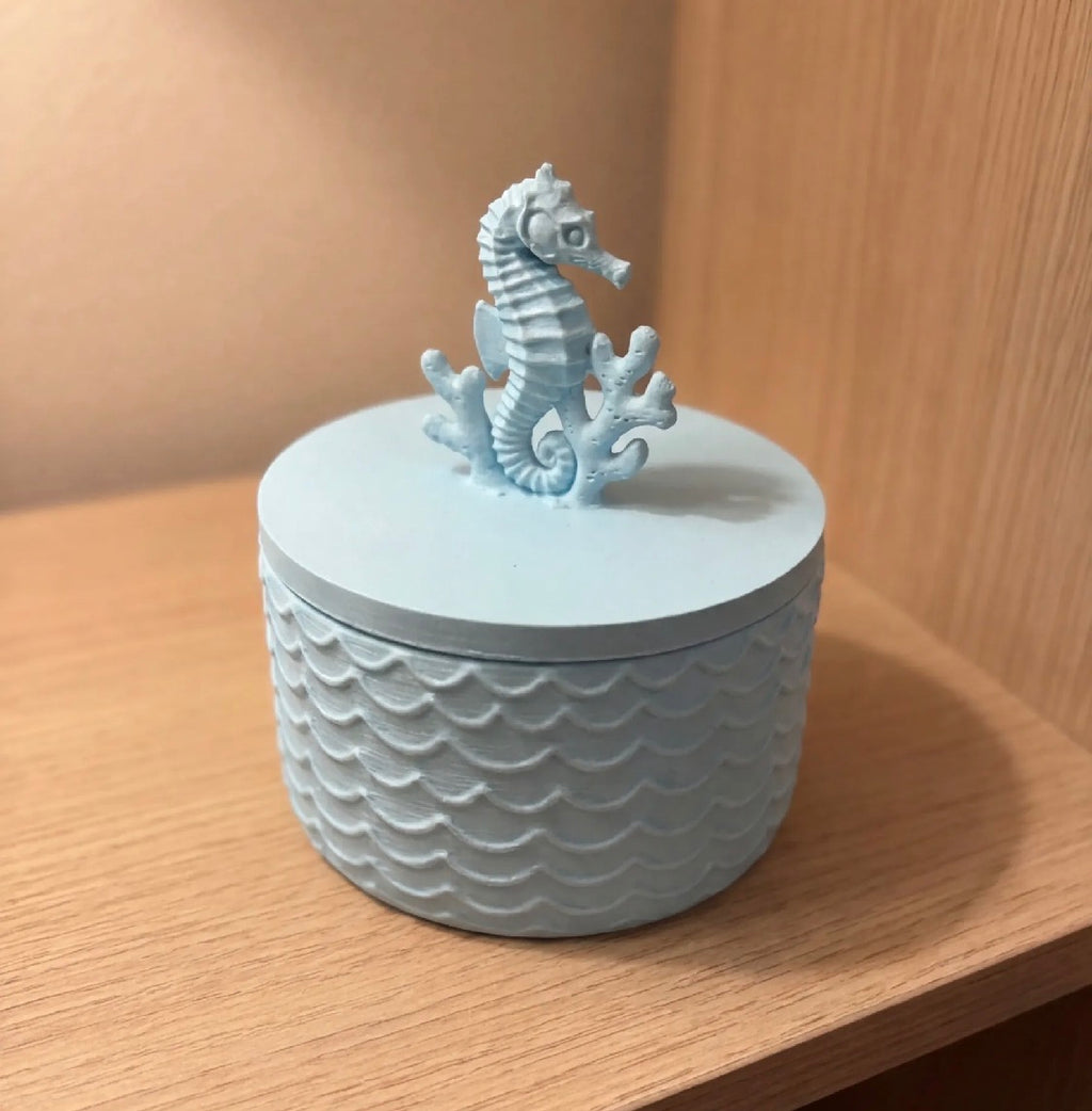 Seahorse Trinket & Jewelry Bowl with Lid