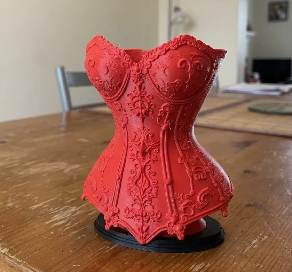 Gothic Corset Makeup Brush & Pen Holder