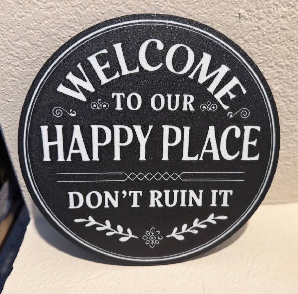 "Welcome to Our Happy Place" Coaster Set of 4