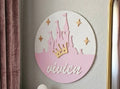 Personalized Princess Castle Name Sign — Custom Kids Room Wall Decor