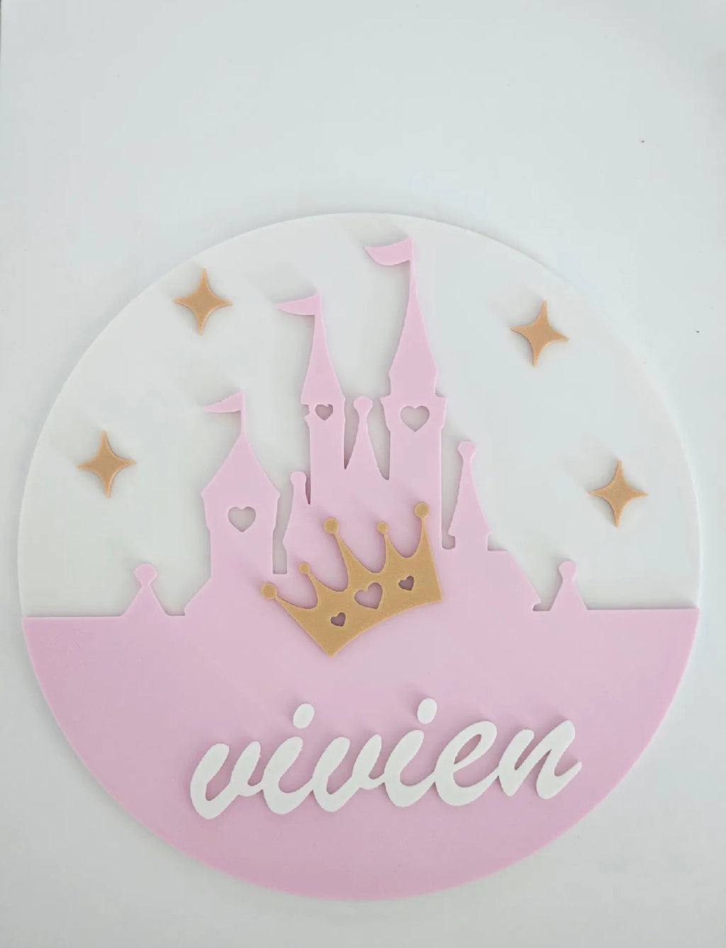Personalized Princess Castle Name Sign — Custom Kids Room Wall Decor