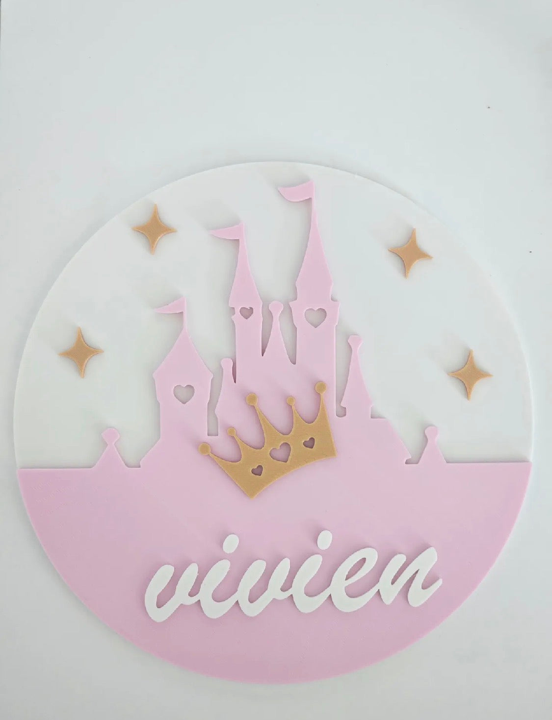 Personalized Princess Castle Name Sign — Custom Kids Room Wall Decor