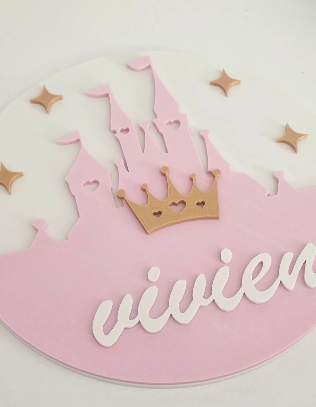 Personalized Princess Castle Name Sign — Custom Kids Room Wall Decor