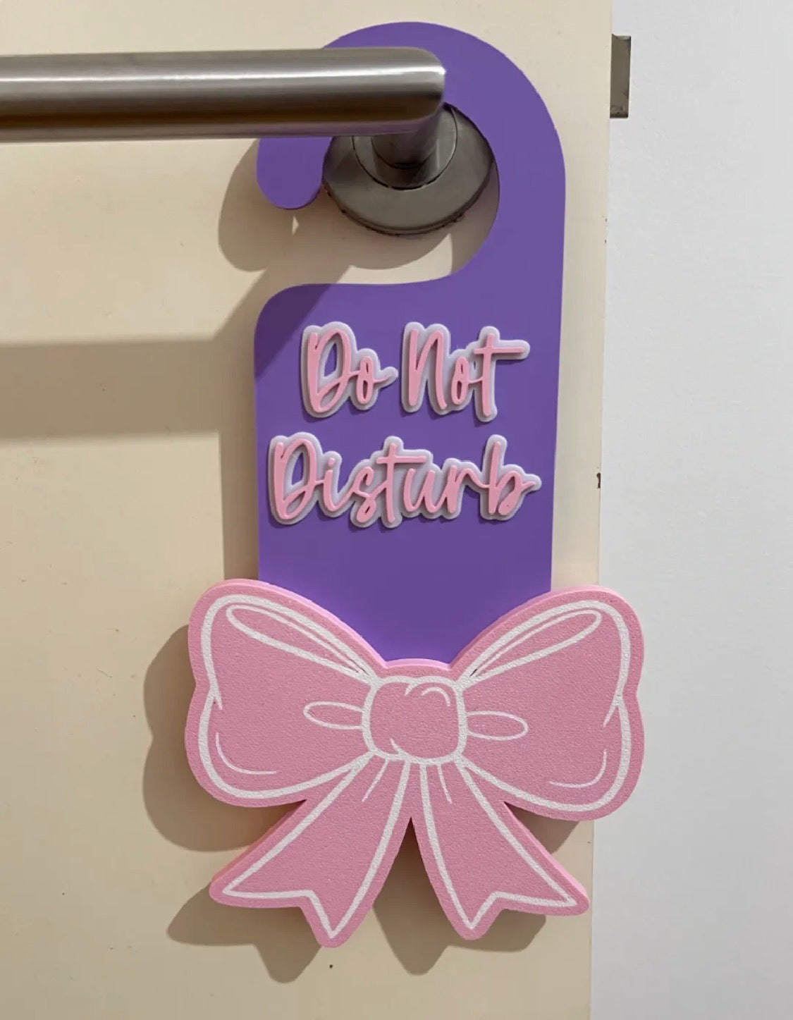Do Not Disturb Bow Door Hanger — Girls Room Sign