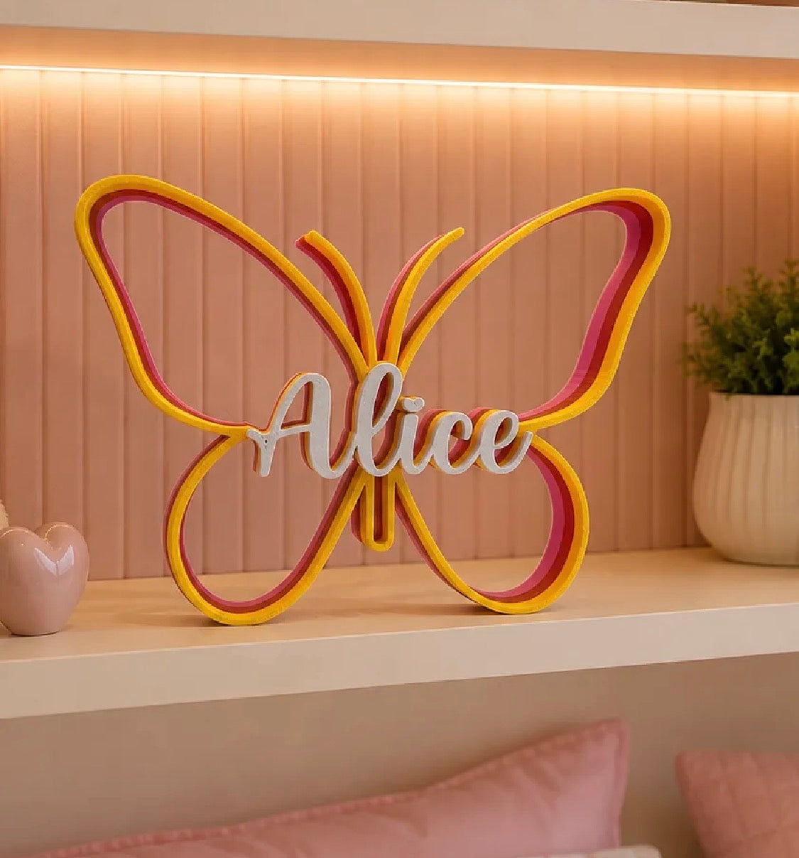 Personalized Butterfly Name Sign — Custom 3D Printed Decor