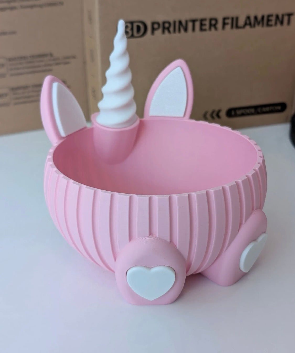 Unicorn Catchall Dish — 3D Printed Desk & Vanity Organizer Bowl