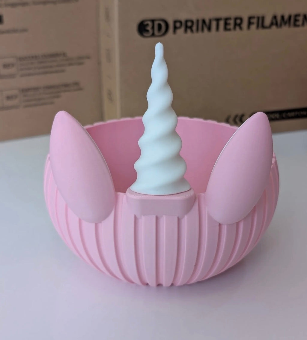 Unicorn Catchall Dish — 3D Printed Desk & Vanity Organizer Bowl