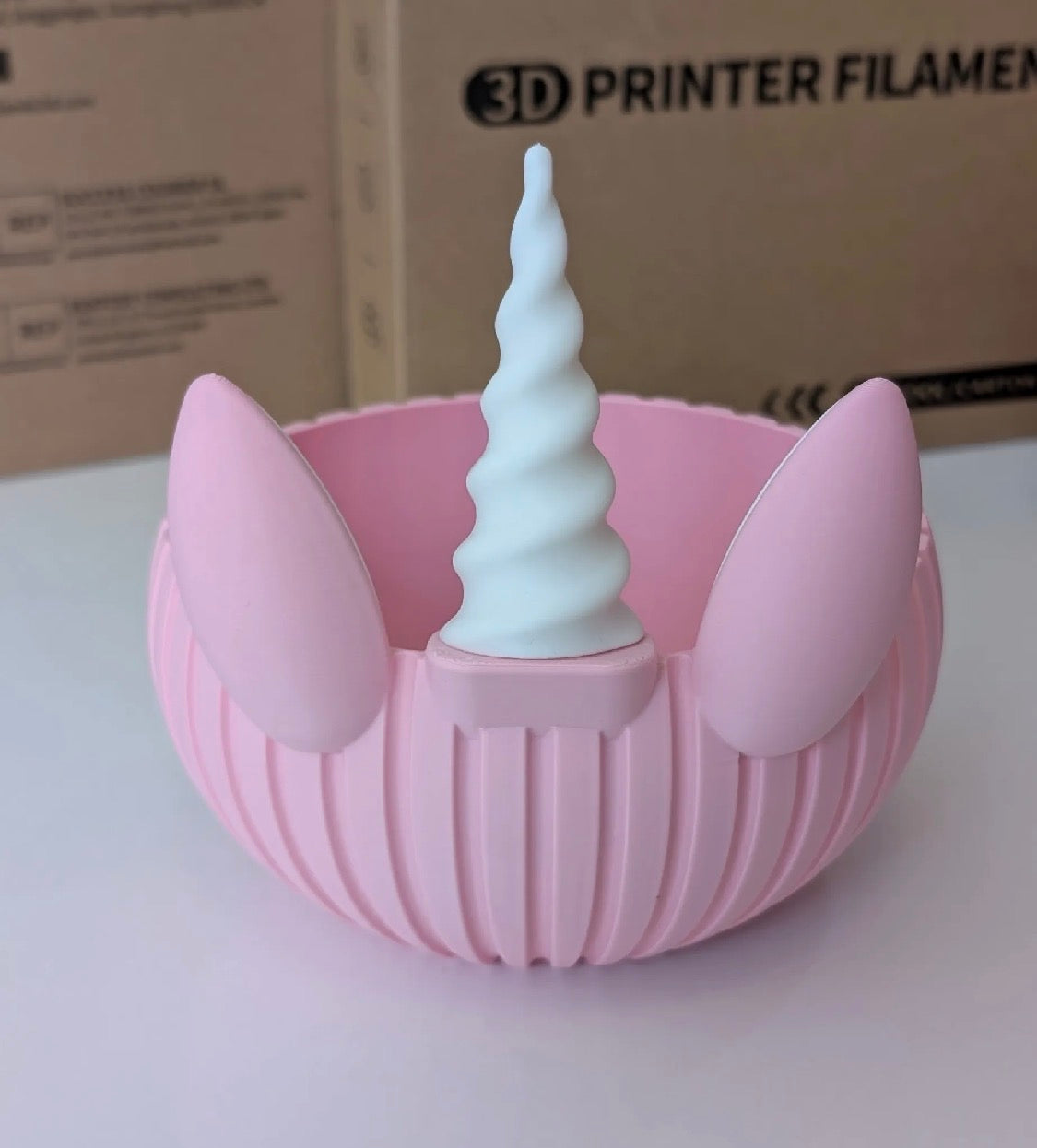 Unicorn Catchall Dish — 3D Printed Desk & Vanity Organizer Bowl