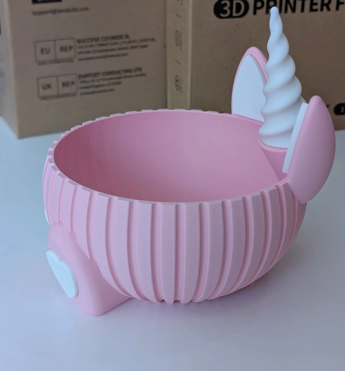Unicorn Catchall Dish — 3D Printed Desk & Vanity Organizer Bowl