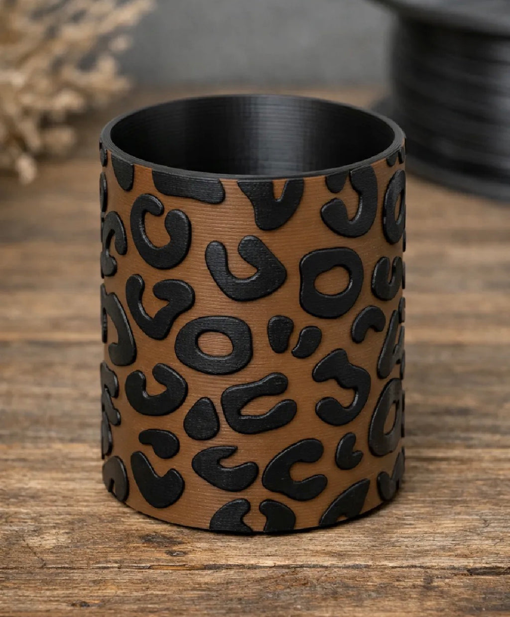 3D Printed Leopard Print Pen & Makeup Brush Holder