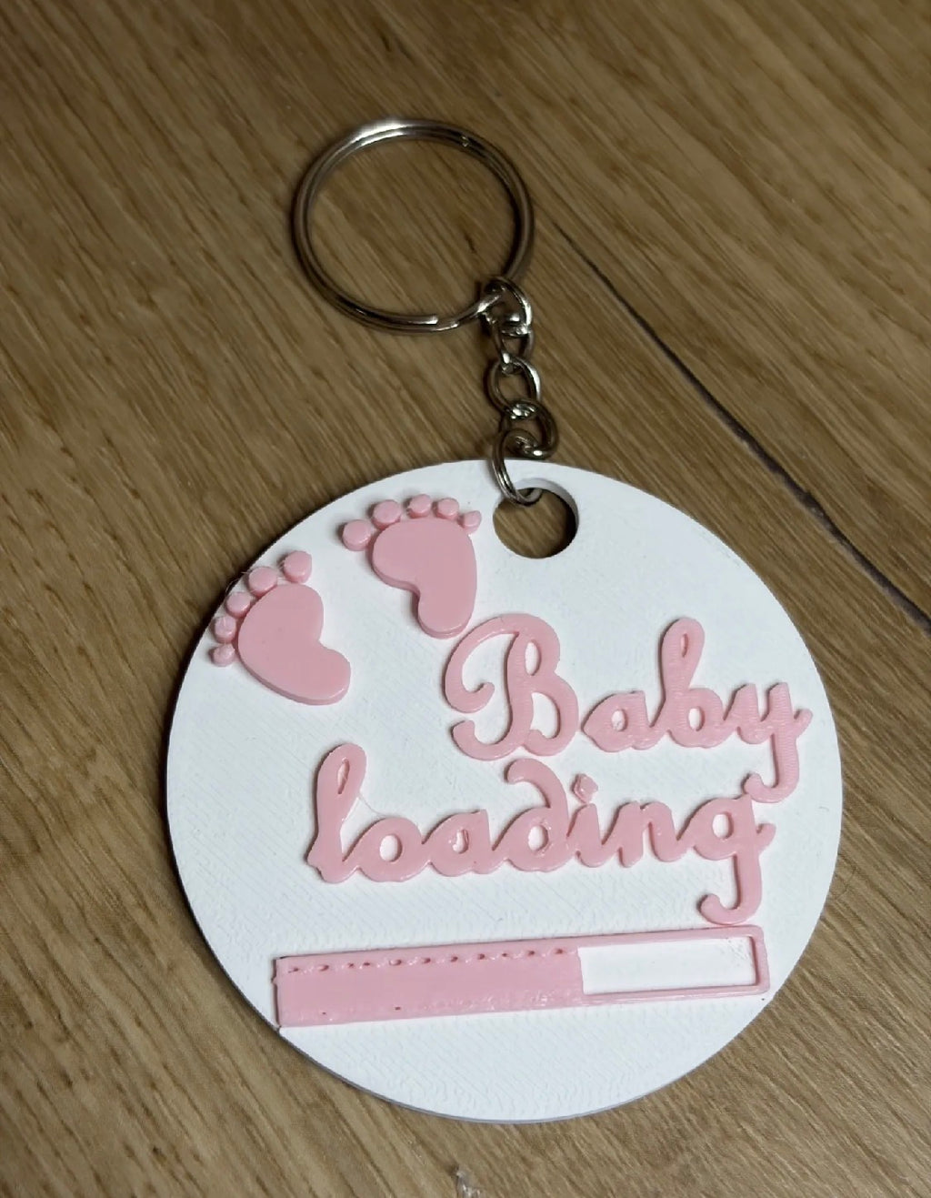 3D Printed Baby Loading Keychain — Baby Shower Gift