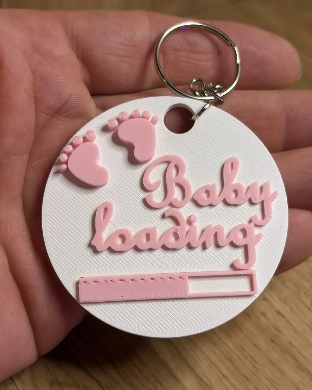 3D Printed Baby Loading Keychain — Baby Shower Gift