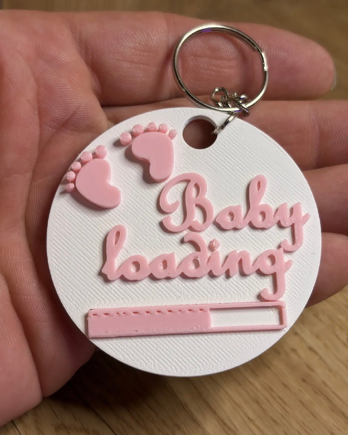 3D Printed Baby Loading Keychain — Baby Shower Gift