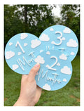 3D Printed Baby Monthly Milestone Disc Set — Months 1–12