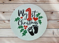3D Printed Baby's 1st Christmas Milestone Disc — Holiday Photo Prop