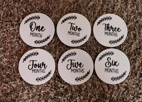 3D Printed Botanical Baby Monthly Milestone Disc Set — Months 1–12