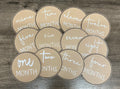 3D Printed Boho Tan Baby Monthly Milestone Disc Set — Months 1–12