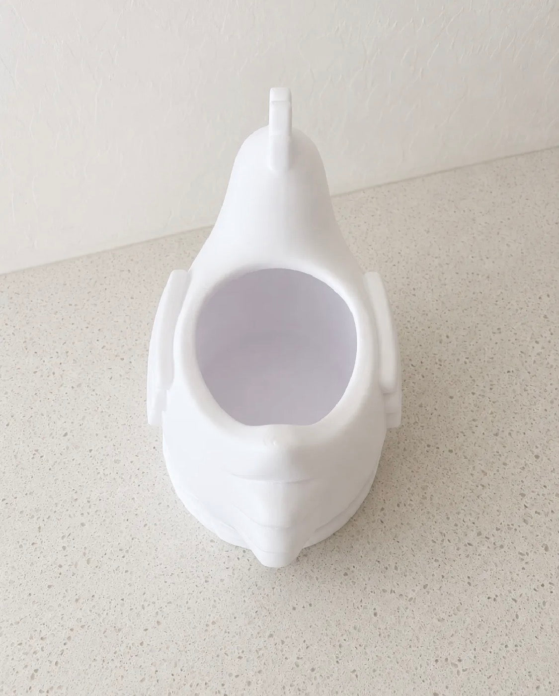 Small chicken candy bowl — front view, empty